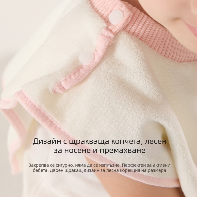 Drizzle Детска кърпа за миене с водоустойчива биб за зъби и лице – многофункционална кърпа (полиестер, 150d, плосък шев, 80–100 г)