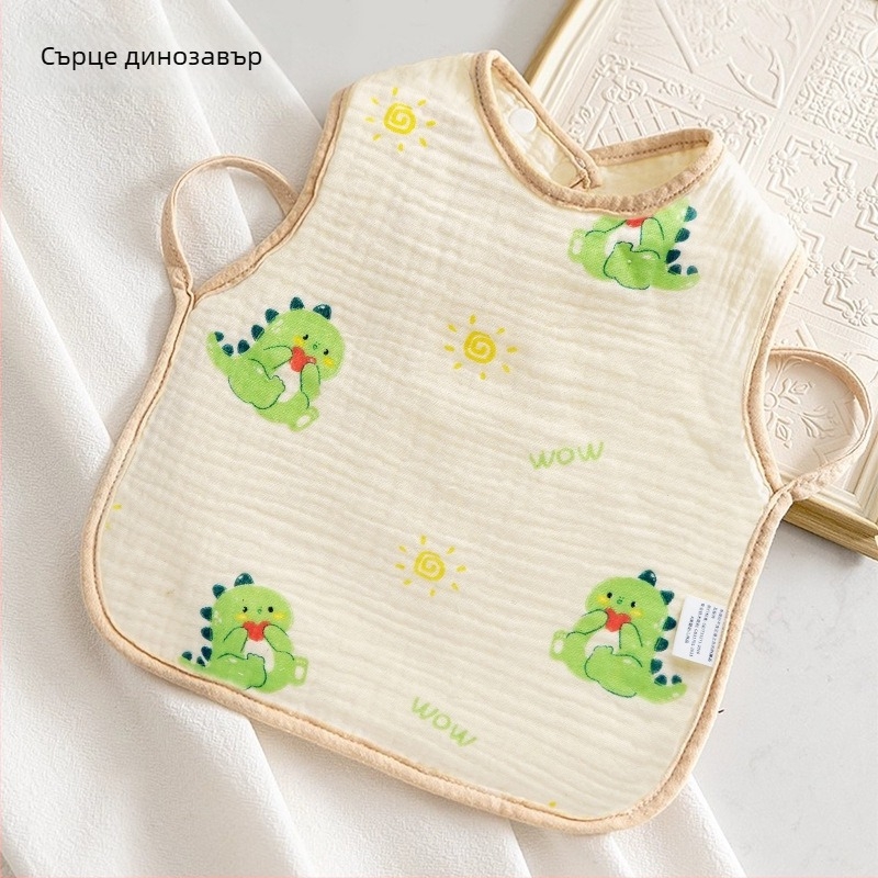 Детска кърпа за уста — 100% памук, водоустойчива и устойчива на замърсяване, модел: решетка и карикатури, подходяща за деца 3–8 години