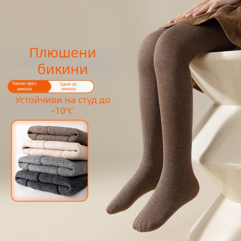 Детски колготки за зима, дебели, едноцветни, за деца 3–8 години, полиестер