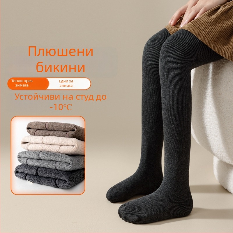 Детски колготки за зима, дебели, едноцветни, за деца 3–8 години, полиестер