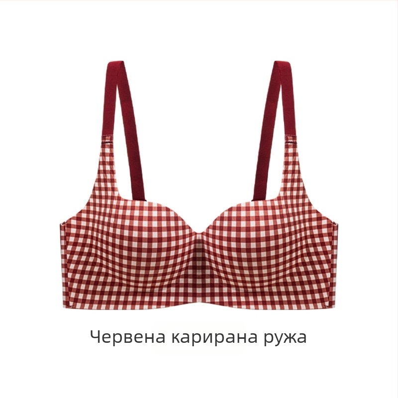 Нейлонов комплект сутиен за жени, 3/4 чашка, дебело оформена чашка, фиксирани презрамки, задно закопчаване с три реда катарами, подплата от спандекс