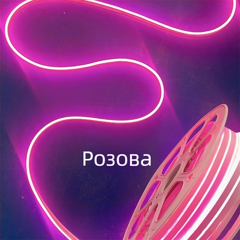 Неонова LED лента 2835, 120 светодиода/м, IP65 водоустойчива, 8W, вход 12-24-110-220V