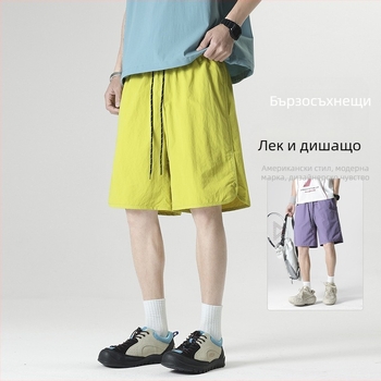 Seegave мъжки американски стил къси панталони, 100% найлон, права кройка, колежански стил, лято 2025