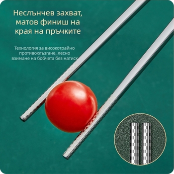Палочки за хранене от неръждаема стомана 316, квадратни дълги, нехлъзгващи се, устойчиви на плесени, с карикатурен принт, домашна посуда