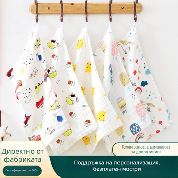 Шестслойна бебешка хавлия за ежедневна употреба, попивна, мека, принтована, 100% памук