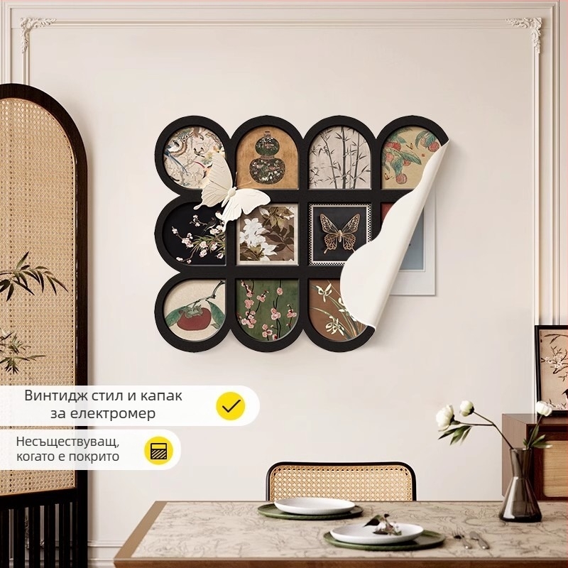 Декоративна картина за електромерна кутия, средновековен стил, без рамка, inkjet печат, мотиви растения