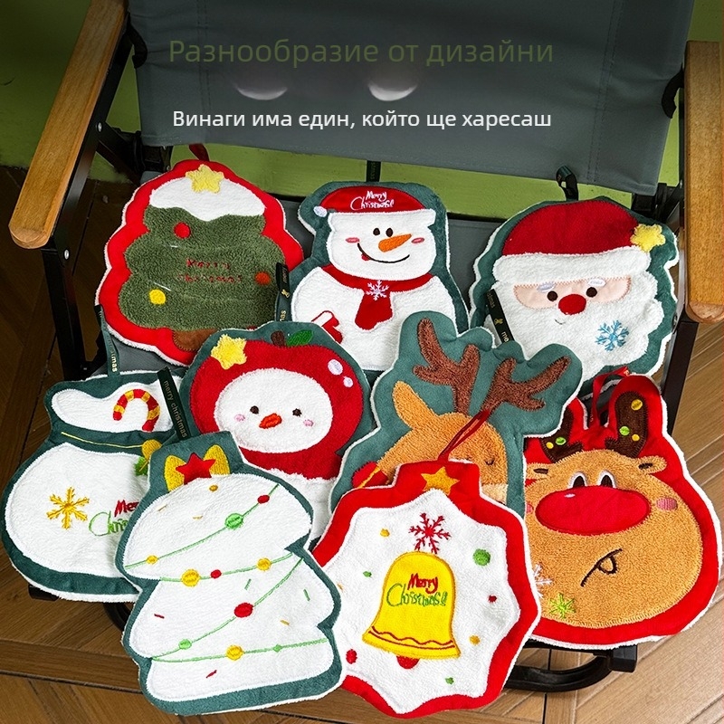 Кърпа за ръце, бродирана, коралов флис, 150D прежда, тегло 50–80 g, възможна персонализация