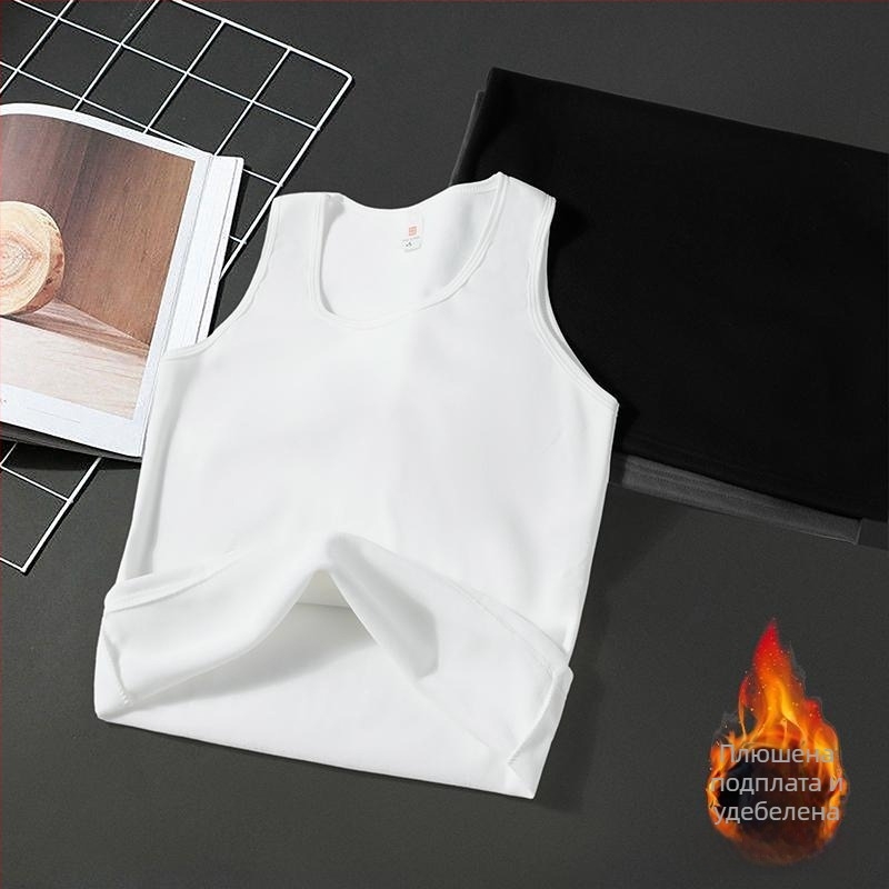 Термичен безръкав базов слой потник - подплатен флийс, 95% полиестер, свободна кройка, за есен