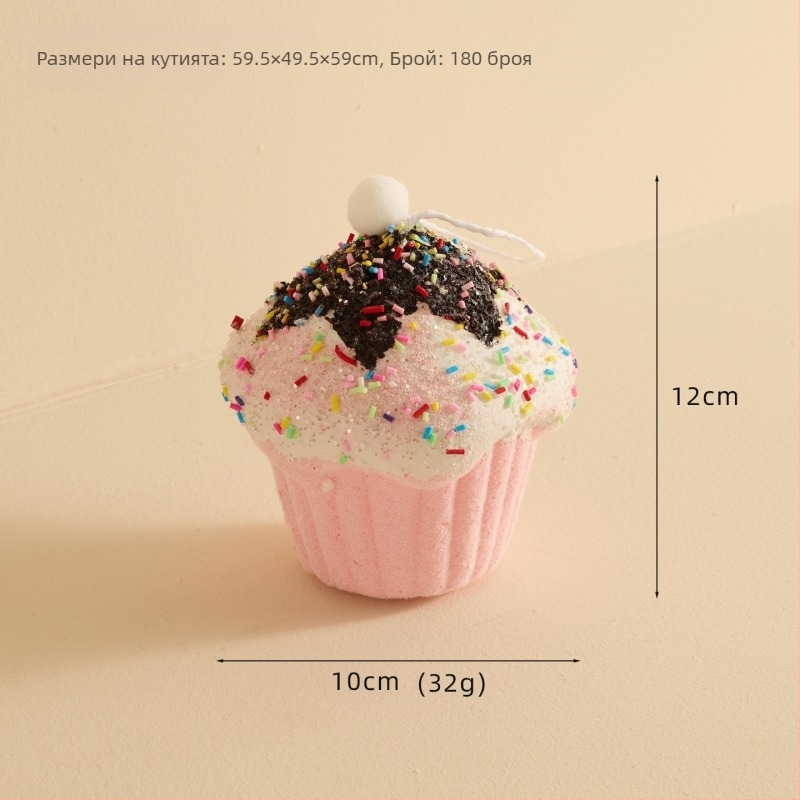 Коледна снежинка-висулка за елха с бонбонена пръчка, материал Bubble, коледен стил, единична опаковка