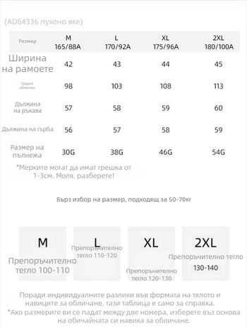 Женска пухена жилетка, тясно вталена, пълнеж пух 86–90%, средна дебелина, полиестерна тъкан, дължина 50–65 см