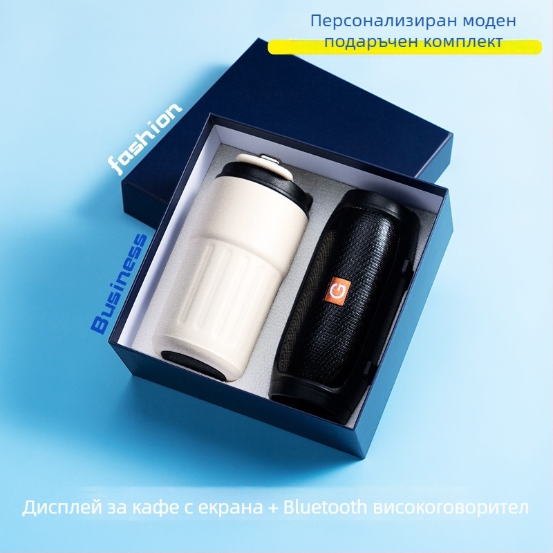 Бизнес подаръчен комплект Good luck, метален дизайн, модерен минималистичен стил, персонализирано лого като сувенир