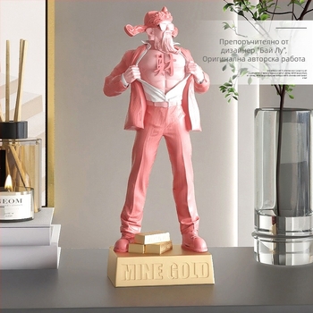 Статуя на мускулестия Бог на богатството | Смола, боядисано покритие, модерен минималистичен дизайн | идеален подарък за нов дом