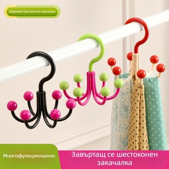 Многофункционална закачалка с шест куки за чанти и дрехи – стомана с манган, повече от три реда куки, капацитет 1-3 кг