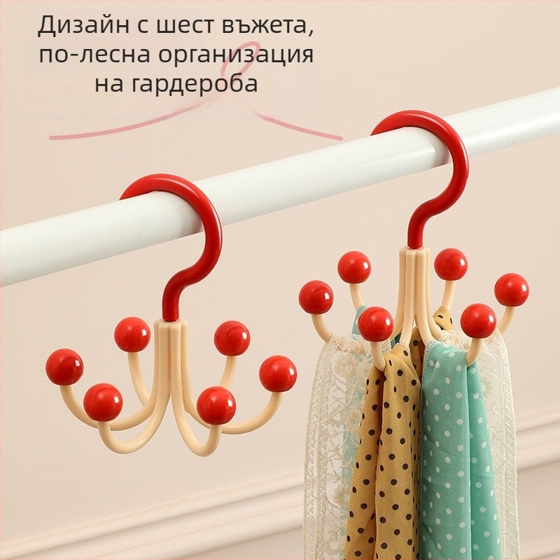 Многофункционална закачалка с шест куки за чанти и дрехи – стомана с манган, повече от три реда куки, капацитет 1-3 кг