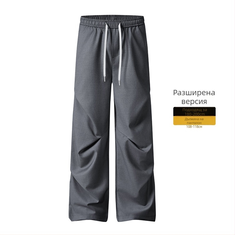 Мъжки ежедневни панталони с флисово подплата, свободна кройка, закопчаване с цип, средна талия, полиестерна смес