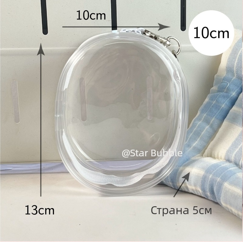 Калъф за защита на плюшена висулка-кукла Chiikawa, цилиндричен PVC калъф, мултифункционален за пътуване и настолно съхранение.