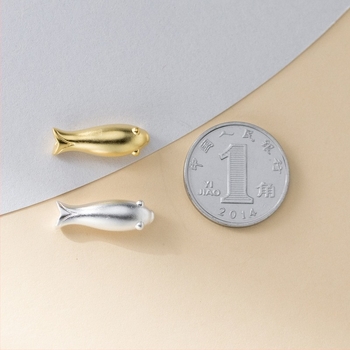 Аксесоари за гривна: сребърни мъниста с рибен модел, електрополирани, 3D разделителни мъниста за DIY бижута