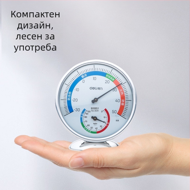 Термометър за вътрешна и външна температура и влажност – настолен или за окачване