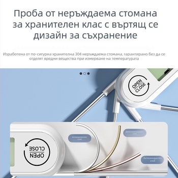 Delixi водоустойчив сгъваем термометър за храна, -50 до 300°C, резолюция 0.1°C, сонда от 304 неръждаема стомана