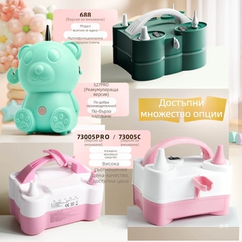 Електрически инфлатор за балони, преносим и автоматичен, марка Rate xun, опаковка 0.4