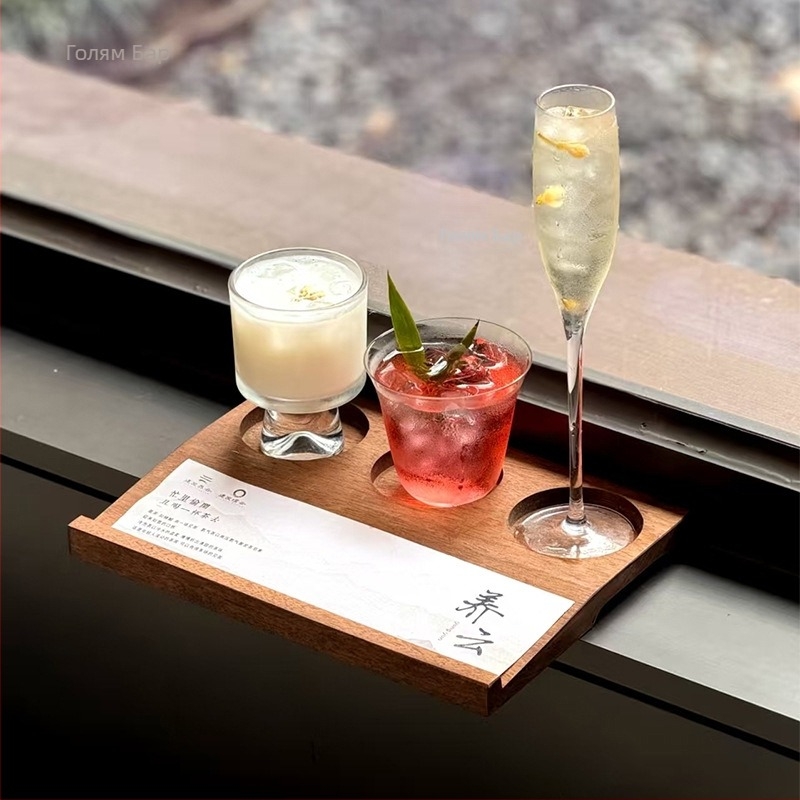 Комплект кафе чаши със дървена подложка и печатно лого | прост стил, пуснат през 2023