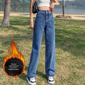 Дънки за жени – деним, памук, свободна талия, свободна кройка, зима 2024
