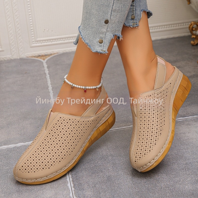 Сандали с една презрамка, дебела PU подметка, синтетична кожа в горната част, предно връзване, стил за свободно време