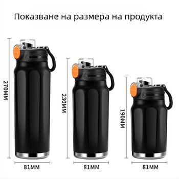 Термос чаша с голям капацитет, вътрешна част от 316 неръждаема стомана, външна обвивка от 201 неръждаема стомана, 6–12 часа изолация, печатано лого