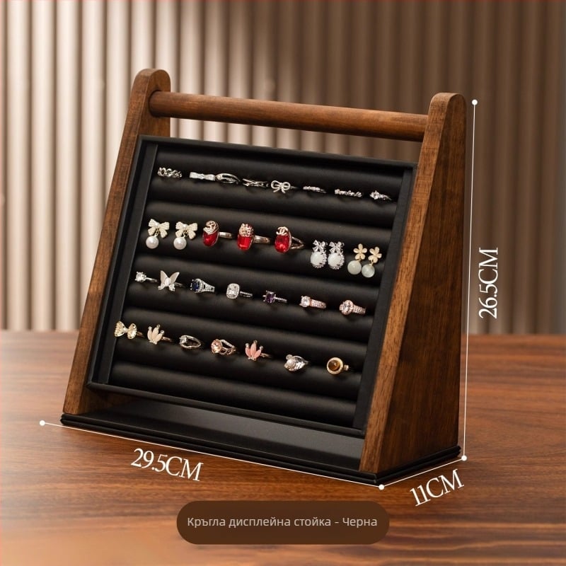 Вертикална витрина за бижута, 3 и 4 нива, древен дървен стил, Yiwu произход