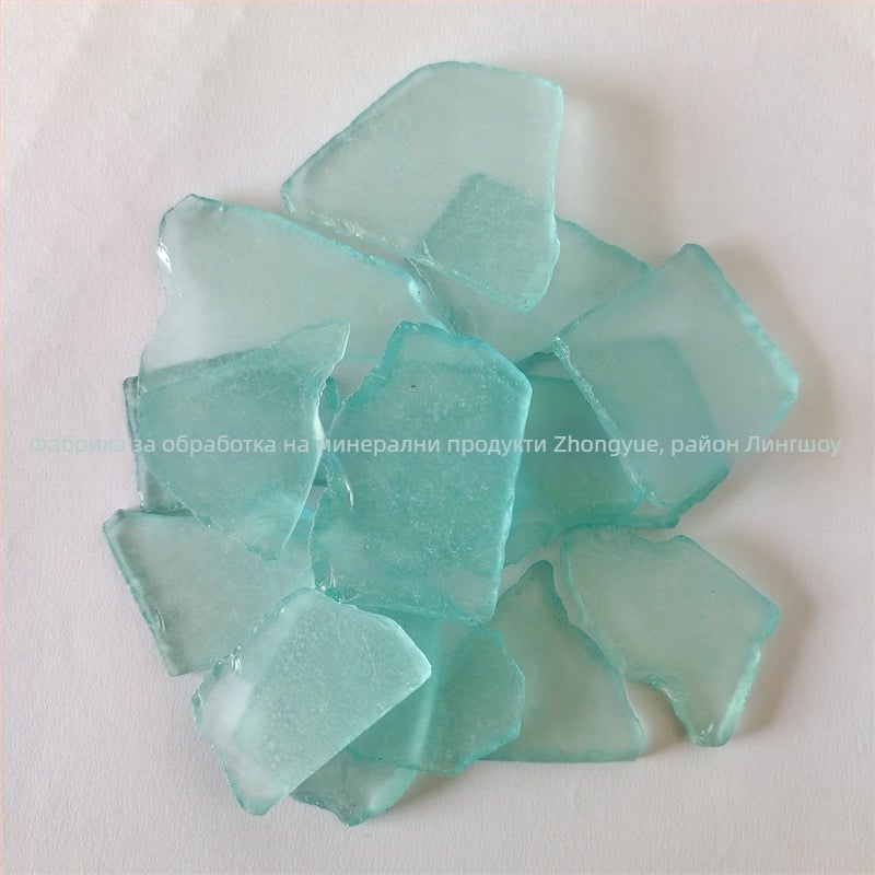 Лист морско стъкло – морски стил, произход Хебей, марка Zhongyue, декоративен DIY материал