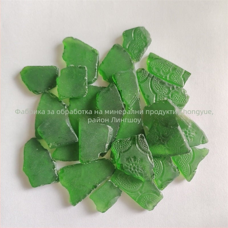 Лист морско стъкло – морски стил, произход Хебей, марка Zhongyue, декоративен DIY материал