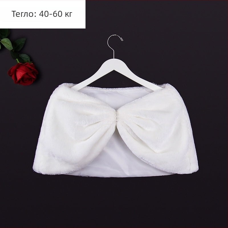 Зимна булчинска пелерина с дълги ръкави, изкуствен косъм, монохромен модел, японско-корейски сладък стил, подходяща за булки