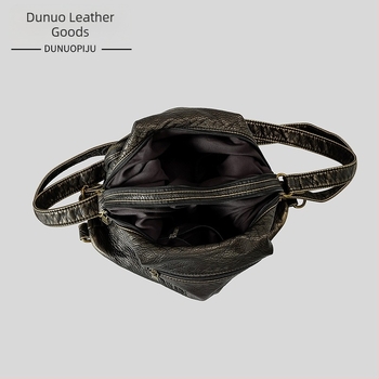 Винтидж мотоциклетна tote торба с голям капацитет, PU материал, лято 2024 лансиране, ципно отваряне, вътрешен джоб за телефон, подходяща за свободно пътуване