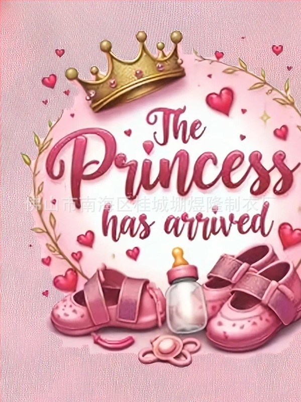 Новороден ромпер с принт сърце и корона, трикотаж полиестер 95%, дълги ръкави, предно закопчаване, подходящ за пролет и есен, за възраст 0–1 г.