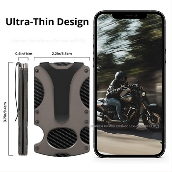 Тактически метален портфейл с RFID защита срещу кражба, 2-слойна сгъвка, вместимост 1–12 карти, CNC обработка