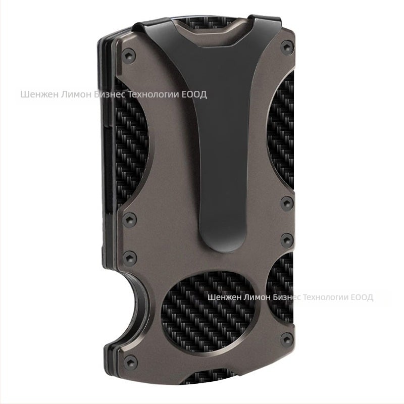 Тактически метален портфейл с RFID защита срещу кражба, 2-слойна сгъвка, вместимост 1–12 карти, CNC обработка