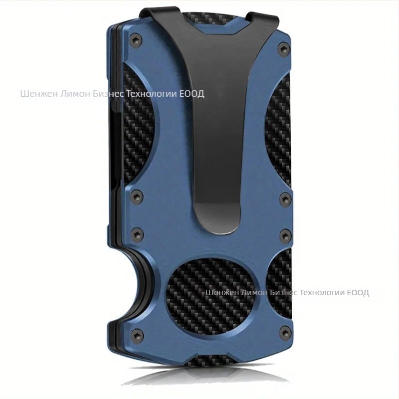 Тактически метален портфейл с RFID защита срещу кражба, 2-слойна сгъвка, вместимост 1–12 карти, CNC обработка