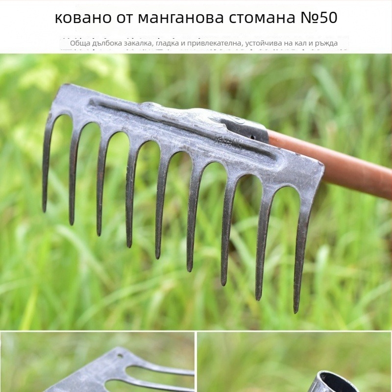 Цялостно стоманено закалено плоско гребло с интегрирана конструкция за разрохване на почвата