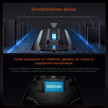 Гейм контролер Gale – Bluetooth, USB-C, ABS корпус, 300 g, съвместим с PC, Apple мобилен телефон, SWITCH и Android