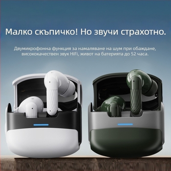 Безжични Bluetooth слушалки W919, истински безжичен стерео звук, двойни микрофони за разговори, Bluetooth 5.4, In-ear дизайн, обхват 15 м