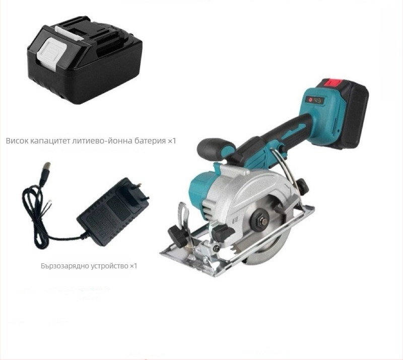 Безжична електрическа циркулярна пила за дърво, ръчно управление, с литиева батерия, 220V, алуминиев диск