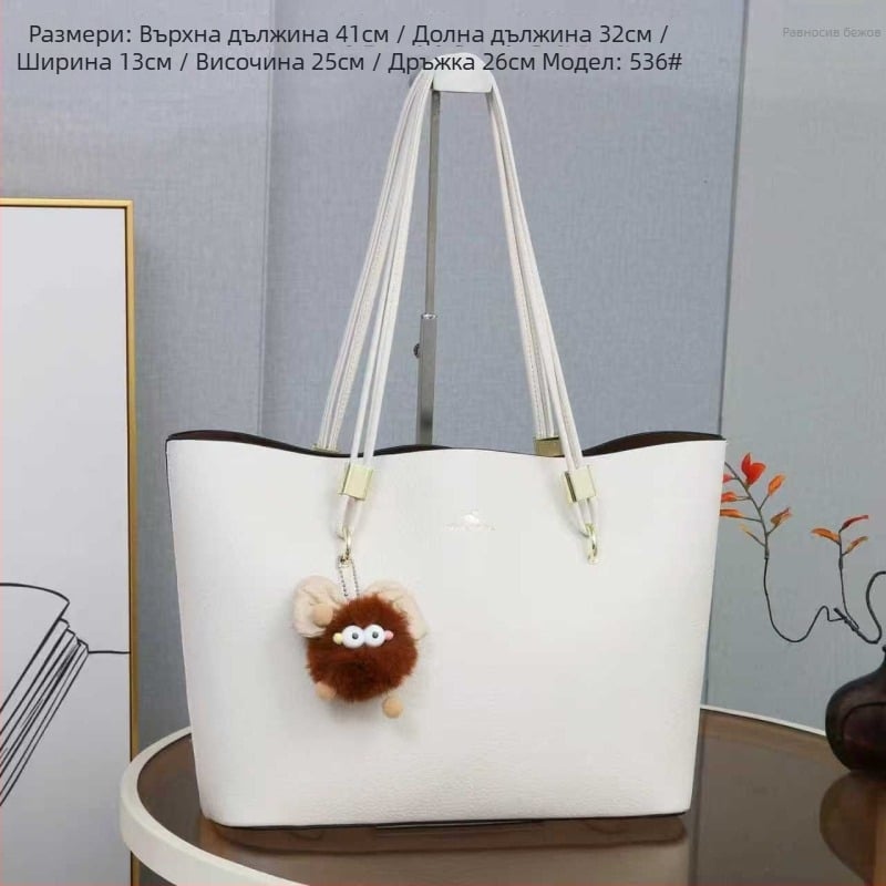 Дамска PU Tote чанта, вертикална квадратна форма, магнитно закопчаване, вътрешен джоб с цип и джоб за документи, полиестерна подплата