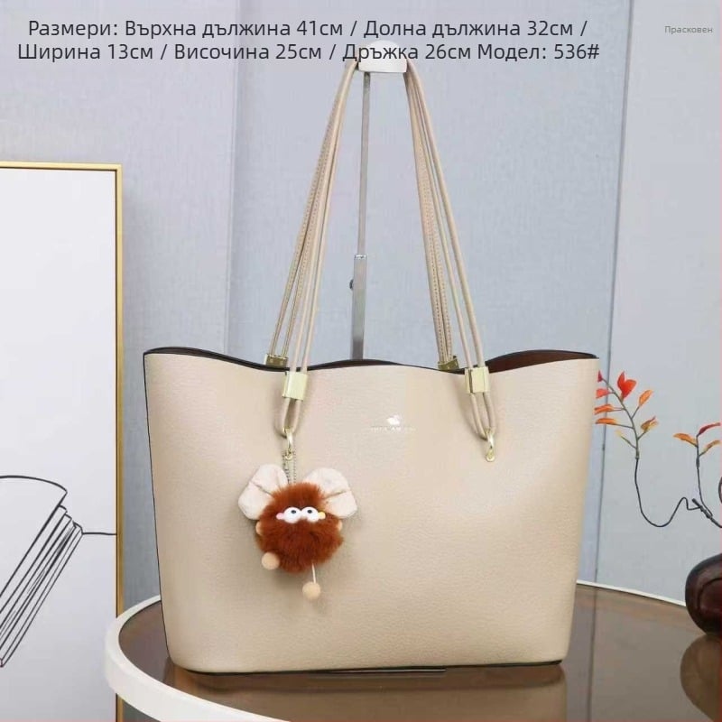 Дамска PU Tote чанта, вертикална квадратна форма, магнитно закопчаване, вътрешен джоб с цип и джоб за документи, полиестерна подплата