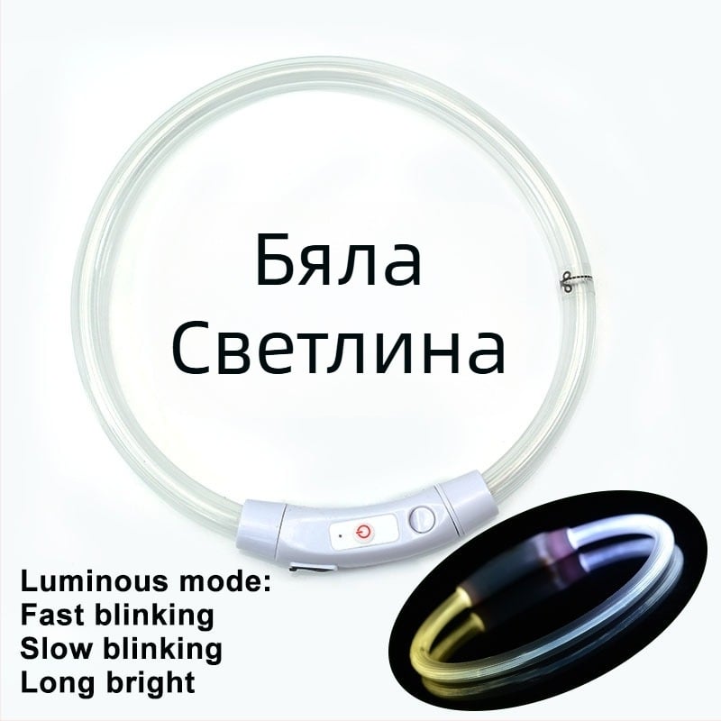 Светещ кучешки нашийник – PVC, универсален за всички породи, стил: ежедневен, марка: Jinyao