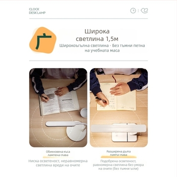 LED малка настолна лампа за учене – защита на очите, презареждаща, USB захранване, гласово управление, абажур от PC+ABS (CRI ≥95)