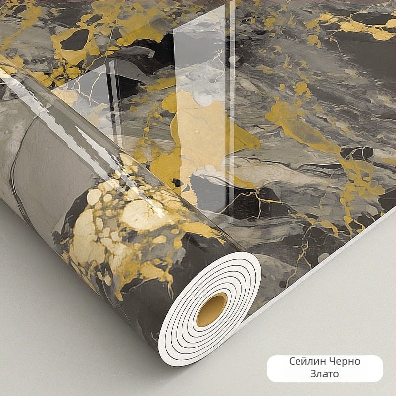 Декоративен самозалепващ стенен стикер с мраморна шарка – XPE материал, водоустойчив и влагоустойчив, дебелина 2.0 мм