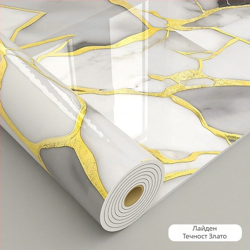 Декоративен самозалепващ стенен стикер с мраморна шарка – XPE материал, водоустойчив и влагоустойчив, дебелина 2.0 мм