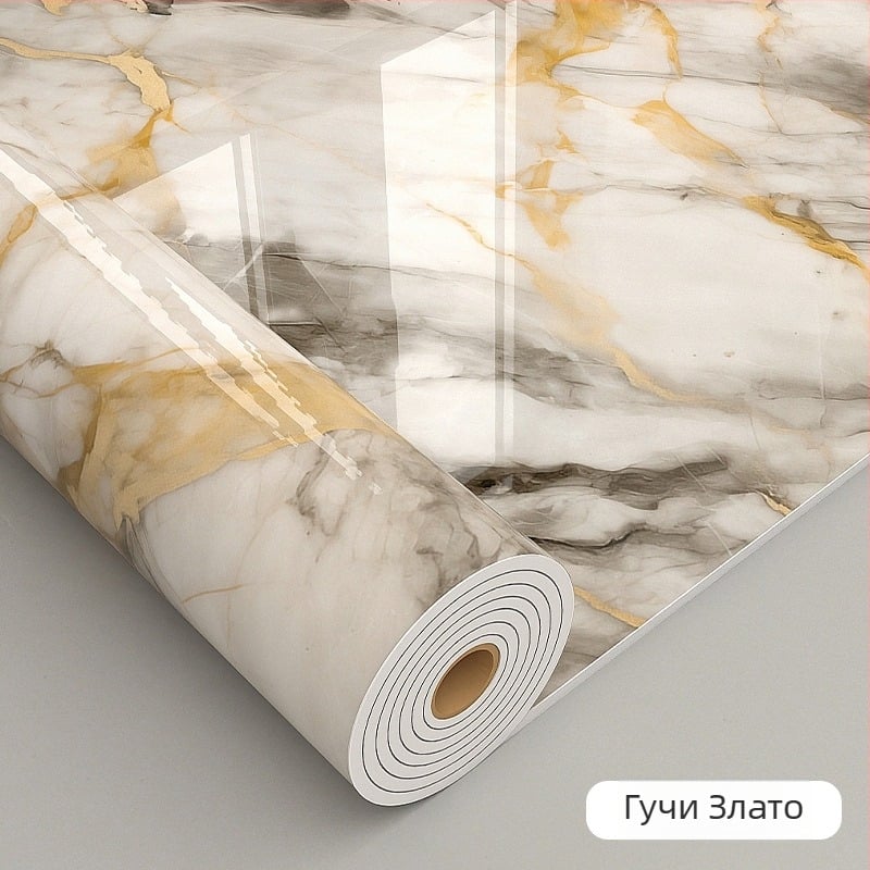 Декоративен самозалепващ стенен стикер с мраморна шарка – XPE материал, водоустойчив и влагоустойчив, дебелина 2.0 мм