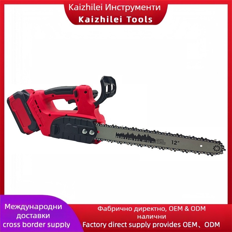 Безчеткова безжична електрическа верижна резачка за градинска резитба и сеч, 21V презареждаща литиева батерия, регулируем дизайн за едноръчно използване