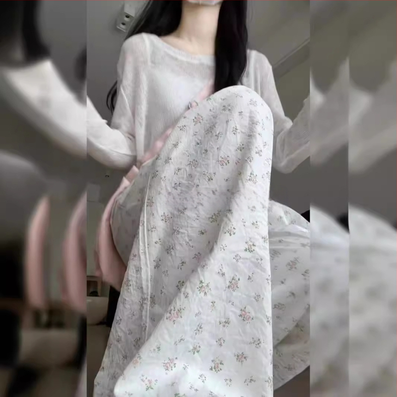 Korejske retro cvjetne ravne ležerne hlače za žene, tanke ljetne hlače visokog struka za mršavljenje i širokih nogavica Yamamoto, vruće na veliko